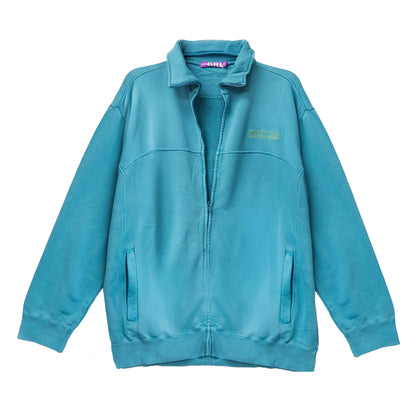 Men's Stand Neck Fleece Zipper Sports Jacket Blue
