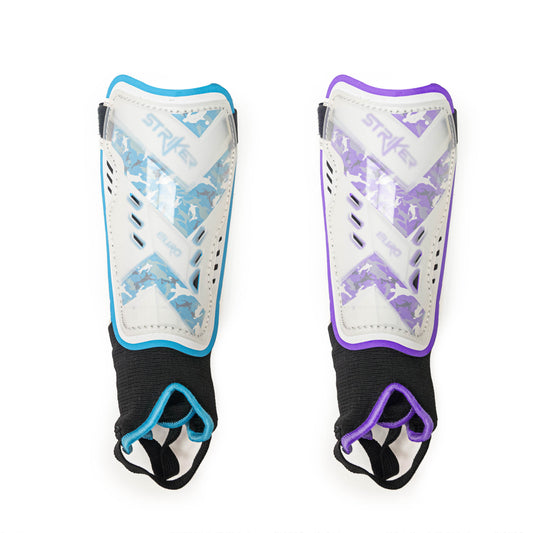 Striker Purple, Blue Soccer shin guards Pair For Age 3-5